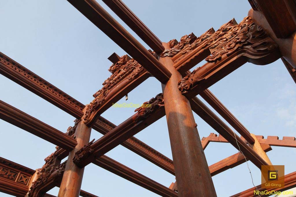 Làm nhà gỗ ( Nha go ) : Quá trình thi công lắp dựng ( wooden house )