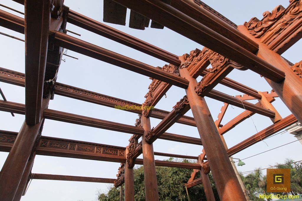 Làm nhà gỗ ( Nha go ) : Quá trình thi công lắp dựng ( wooden house )