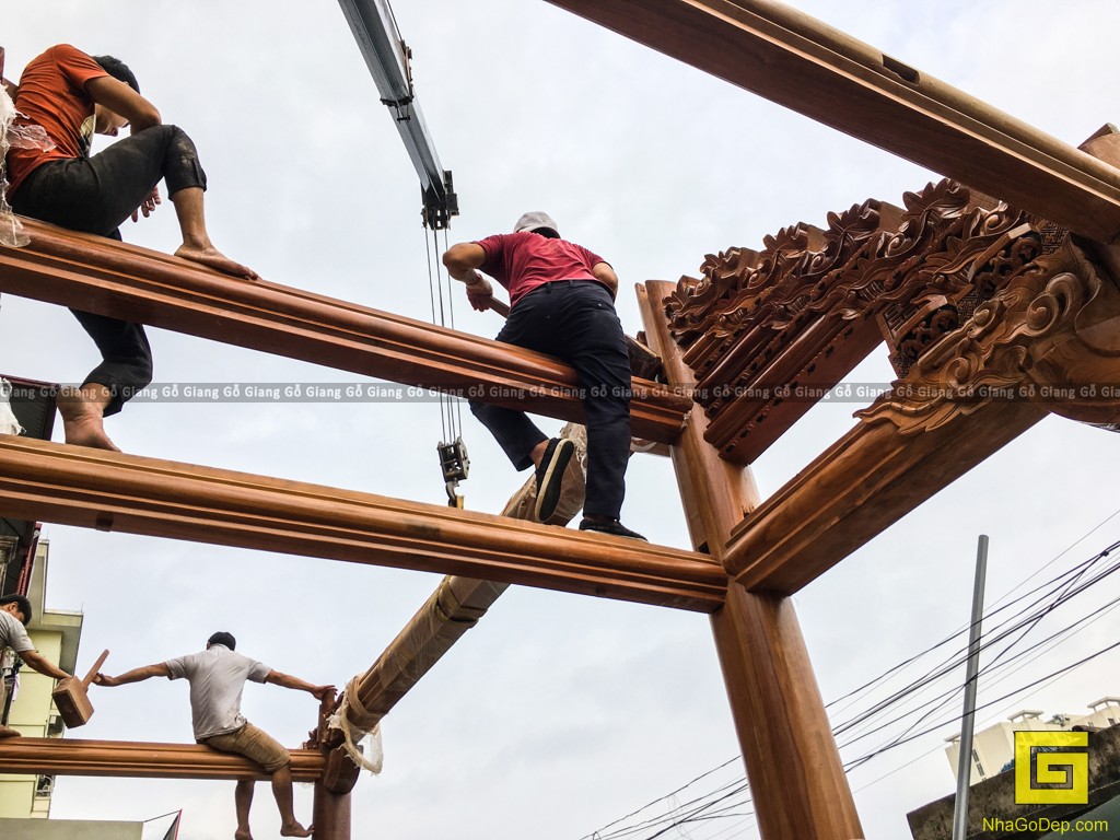 image Thiết kế Nhà Gỗ 3 Gian : Nhà quê lên phố ( Nhà Gỗ 3 gian , Hoàng Mai, Hà Nội )