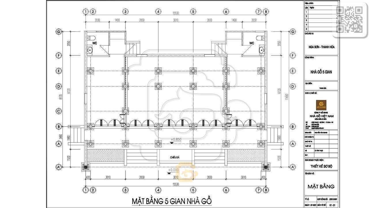 Mặt Bằng Thiết Kế Nhà 5 Gian