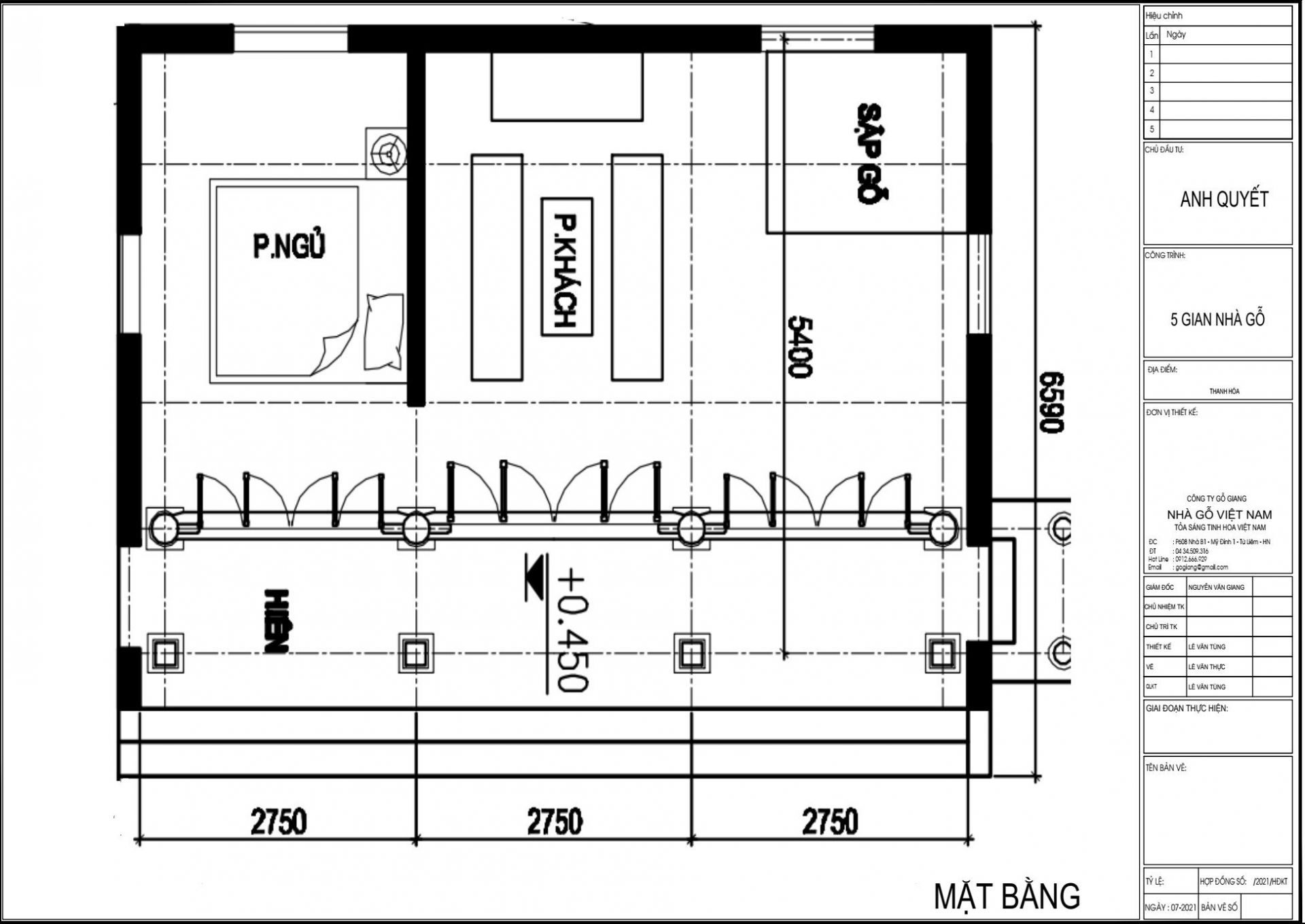 Mặt Bằng Nhà Ở 3 Gian