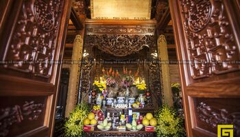 NỘI THẤT PHÒNG THỜ | NHÀ 3 GIAN TRONG PHỐ | GỖ LIM LÀO | BẠCH MAI, HN.