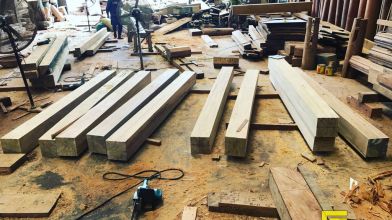 Làm Nhà Gỗ Nhật Bản tại xưởng Nhà Gỗ Nguyễn Giang, Chàng Sơn – Tháng 09 2017